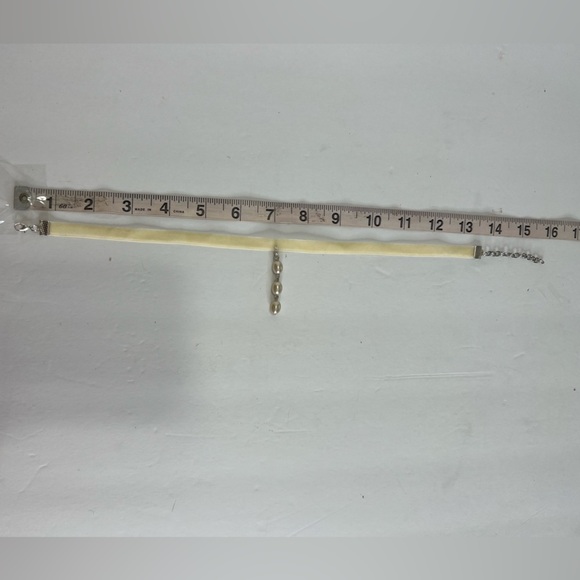 Choker necklace pearls white velvet necklace drop pendant pearl necklace cream - Picture 11 of 11